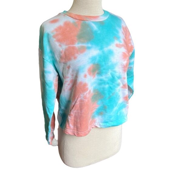 Jolie & Joy by FCT with Live Size Small Long Sleeve Crop Top Sweatshirt Tie Dye - Picture 2 of 5